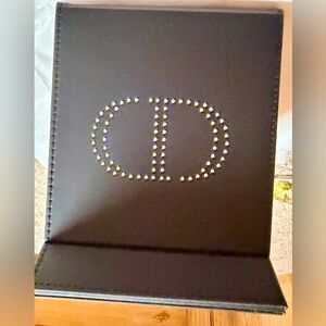 Dior Folding Vanity Mirror Front ‘CD’ w Silver Beading. NEW in Box SEALED.